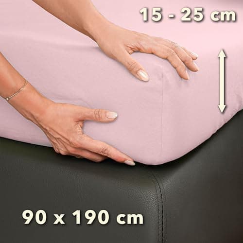 STUDIO Basic Spannbettlaken 200×220 cm – Jersey aus 100% gekämmter Baumwolle, elastisch & bügelfrei, passend für Matratz