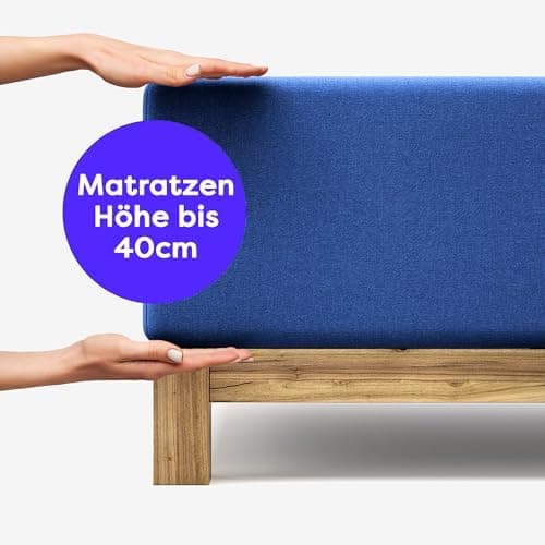 Wolkenfeld Spannbettlaken 180x200–200x220 cm | Premium Jersey-Baumwolle mit 5% Lycra | Für Matratzen bis 40 cm – Anthraz