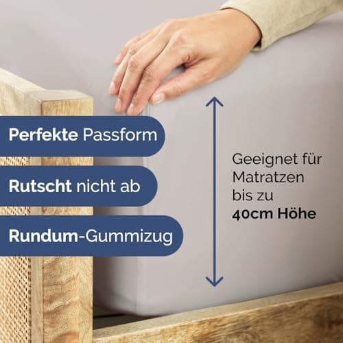 Spannbettlaken 180x200 cm – Extra tiefes Spannbetttuch bis 40 cm (16") – Weiche gebürstete Mikrofaser, knitterfrei & sch