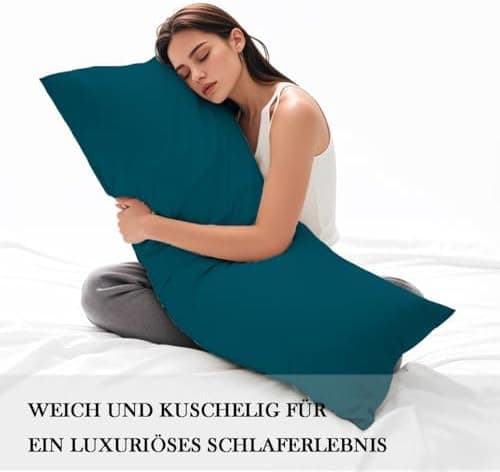 Kissenbezug 40x80 cm 2er Set – 100% Mikrofaser Beige, weich & bügelfrei mit Reißverschluss