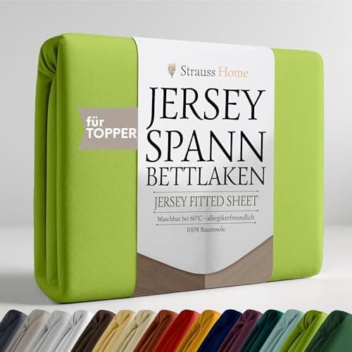 Jersey-Spannbettlaken / Spannbetttuch – 100% Baumwolle, 180x200–200x200 cm