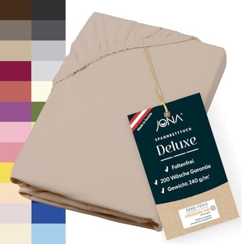 Spannbettlaken Deluxe Hotelqualität – 100% Baumwoll-Jersey, 240 g/m² – 180–200 x 200–220 cm