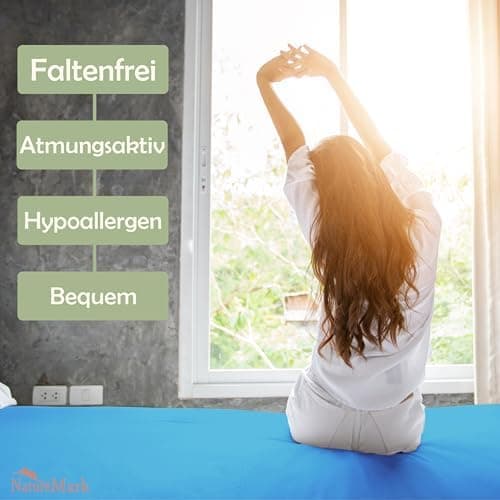 NatureMark Mikrofaser-Spannbettlaken 90x200–100x200 cm, türkis