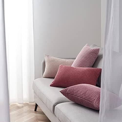 Topfinel Kissenbezüge 40x40 cm 4er-Set Rosa – Cord-Optik, flauschig, GRS‑zertifiziert