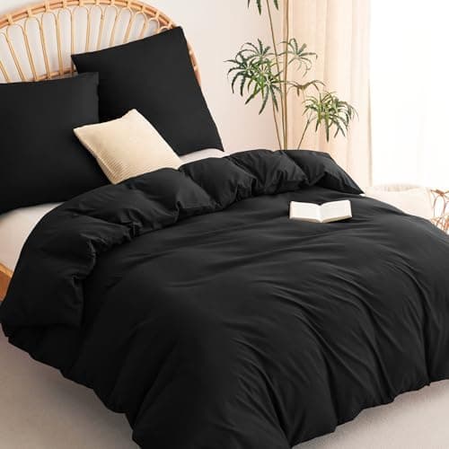 WAVVE Bettwäsche 135x200 – 4‑teiliges Mikrofaser‑Set Anthrazit (inkl. 2×80×80 cm Kissenbezüge) mit Reißverschluss, OEKO‑
