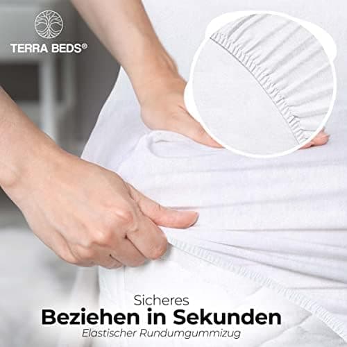 Premium Spannbettlaken 140x200–160x200 cm | 100% Baumwoll‑Jersey 160 g/m² | OEKO‑TEX MADE IN GREEN | 10 Farben