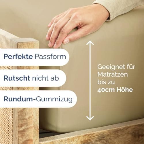 Spannbettlaken 180x200 cm – Extra tiefes Spannbetttuch bis 40 cm (16") – Weiche gebürstete Mikrofaser, knitterfrei & sch