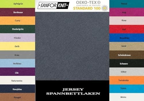 EXKLUSIV HEIMTEXTIL Jersey-Spannbettlaken 90–100 x 200 cm, bis 25 cm Matratzenhöhe – 100% Baumwolle, Öko‑Tex zertifizier