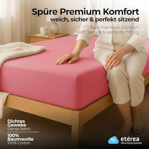 etérea Jersey-Spannbettlaken 80x200 cm Weiß – 100% Baumwolle, OEKO-TEX MADE IN GREEN & STANDARD 100