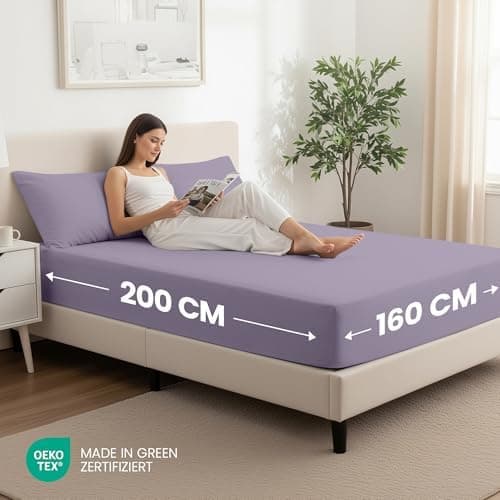 Utopia Bedding 2er-Set Spannbettlaken 140 x 200 cm – OEKO-TEX MADE IN GREEN zertifiziert – 35 cm Tiefe Tasche
