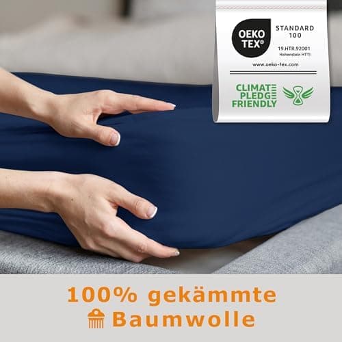 home4good Spannbettlaken 120x200 cm – Jersey 100% Baumwolle (OEKO-TEX STANDARD 100) – für Matratzenhöhe 15–25 cm, Weiß