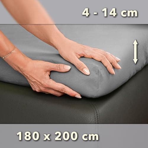 STUDIO Basic Spannbettlaken 200×220 cm – Jersey aus 100% gekämmter Baumwolle, elastisch & bügelfrei, passend für Matratz