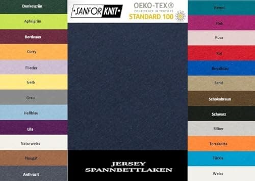 EXKLUSIV HEIMTEXTIL Jersey-Spannbettlaken 90–100 x 200 cm, bis 25 cm Matratzenhöhe – 100% Baumwolle, Öko‑Tex zertifizier