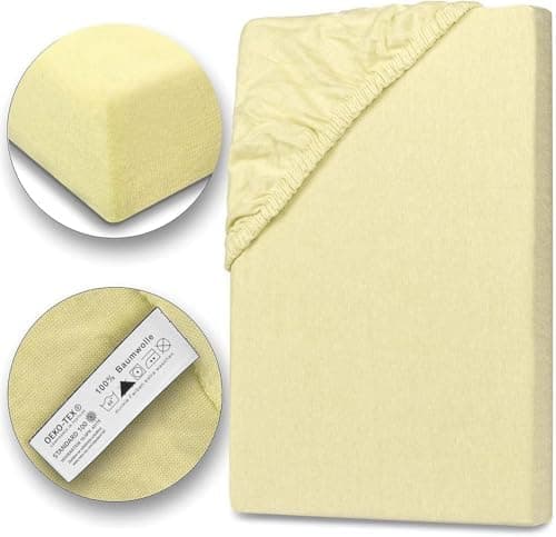 Julido Jersey-Spannbettlaken 140x200 cm – Baumwolle, OEKO-TEX® Standard 100, hautfreundlich & allergikergeeignet, Grün