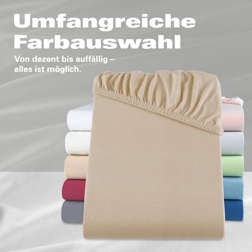 BaSaTex Bio-Jersey Spannbettlaken 120x200 cm – 100% Bio-Baumwolle, GOTS-zertifiziert – Taupe