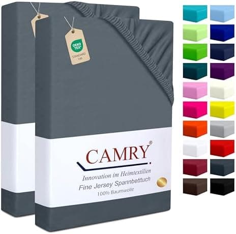 Camry Spannbettlaken 180x200–200x200 cm – Baumwoll‑Jersey Orange