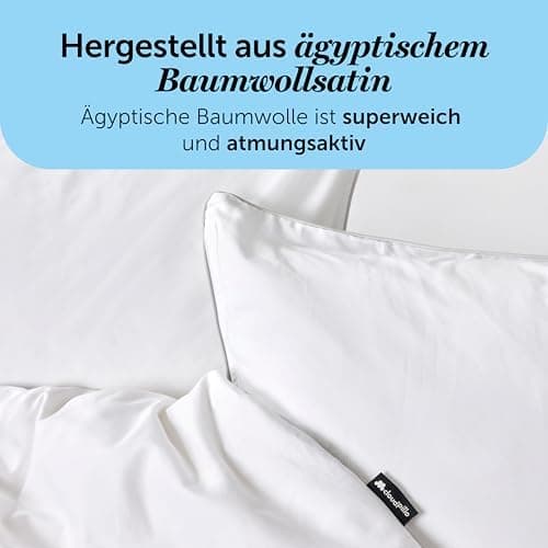 Cloudpillo Kissenbezug 40x80 cm 2er‑Pack – Premium atmungsaktive Baumwolle, ultraweich, mit Reißverschluss, antibakterie
