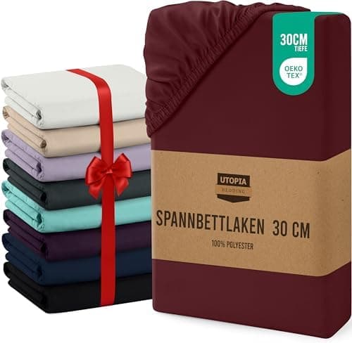 Utopia Bedding Spannbettlaken 120 x 200 cm für Matratzen bis 30 cm – gebürstete Mikrofaser, OEKO‑TEX® STANDARD 100