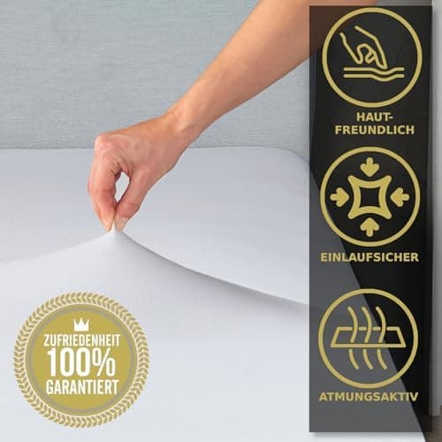 MALIKA® Spannbettlaken 120x200 cm – Jersey-Baumwolle Spannbetttuch, passend für Matratzen bis 28 cm