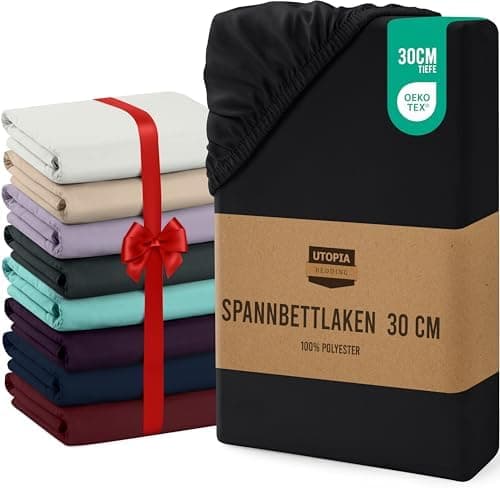 Utopia Bedding Spannbettlaken 120 x 200 cm für Matratzen bis 30 cm – gebürstete Mikrofaser, OEKO‑TEX® STANDARD 100