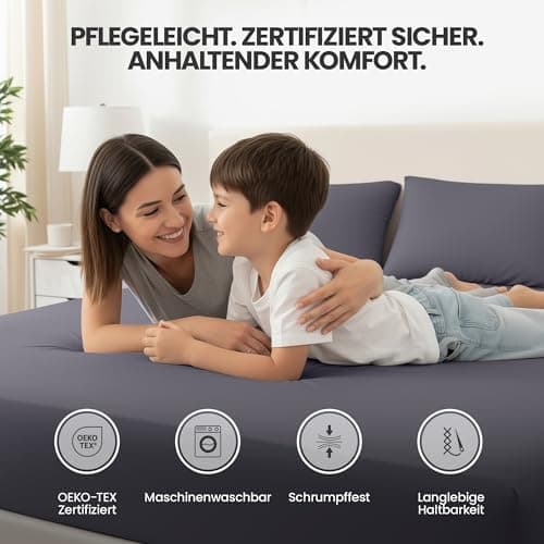 Utopia Bedding 2er-Set Spannbettlaken 140 x 200 cm – OEKO-TEX MADE IN GREEN zertifiziert – 35 cm Tiefe Tasche