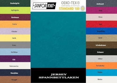EXKLUSIV HEIMTEXTIL Jersey-Spannbettlaken 90–100 x 200 cm, bis 25 cm Matratzenhöhe – 100% Baumwolle, Öko‑Tex zertifizier
