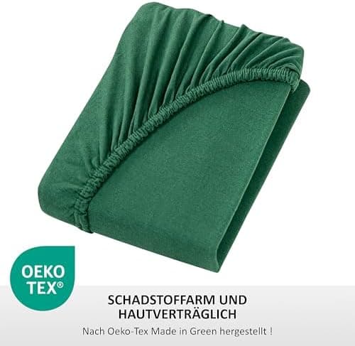 Jersey-Spannbettlaken 100% Baumwolle – 100% gekämmte Baumwolle, 90 x 200 cm (Steghöhe 27 cm)