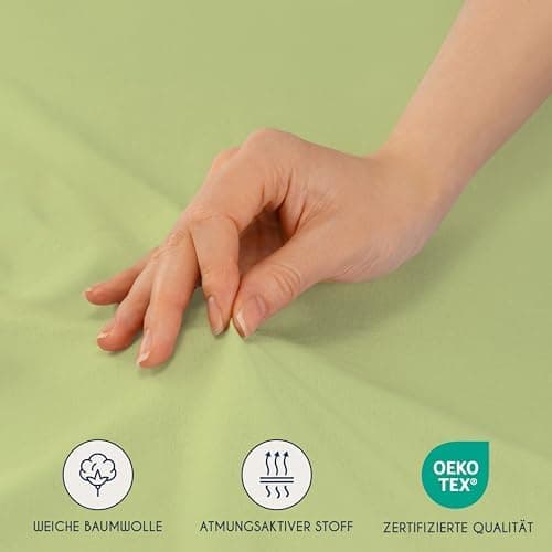 Dreamzie Spannbettlaken 90x190/200 cm – 100% Jersey‑Baumwolle, OEKO‑TEX STANDARD 100