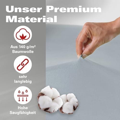 BaSaTex Bio-Jersey Spannbettlaken 120x200 cm – 100% Bio-Baumwolle, GOTS-zertifiziert – Taupe