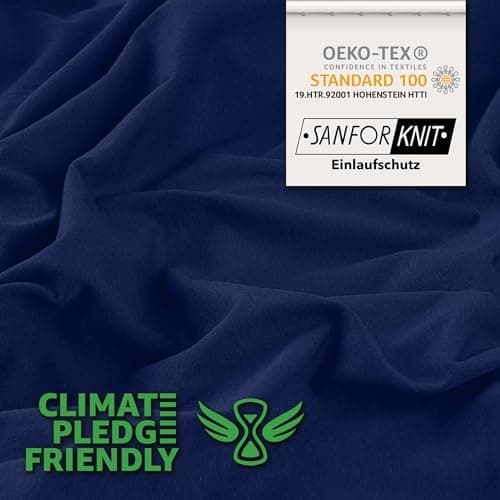 STUDIO Spannbettlaken Jersey – 97 % Baumwolle / 3 % Elastan – 120×200 / 120×220 / 130×200 / 130×220 cm, passend für Matr