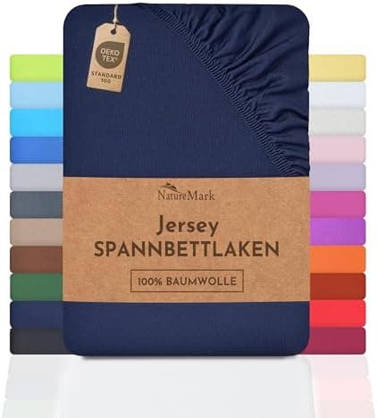 NatureMark Jersey-Spannbettlaken – 100% Baumwolle, 120 x 200 cm (Schoko Braun)