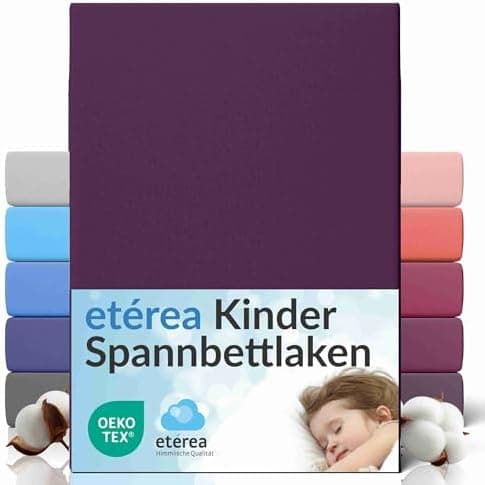 etérea Jersey-Spannbettlaken 80x200 cm Weiß – 100% Baumwolle, OEKO-TEX MADE IN GREEN & STANDARD 100