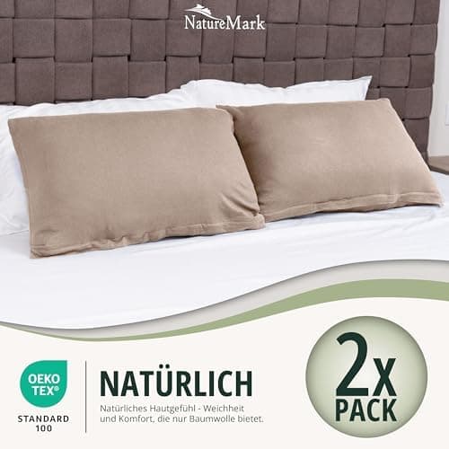 NatureMark Jersey Kissenbezüge – weich & atmungsaktiv, hautfreundlich – 40x40 cm, Anthrazit