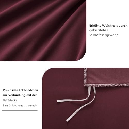 RUIKASI Bettwäsche-Set 4-teilig 135x200 Mikrofaser, 2x Bettbezug 135x200 + 2x Kissenbezug 80x80 cm, OEKO‑TEX, weich & bü