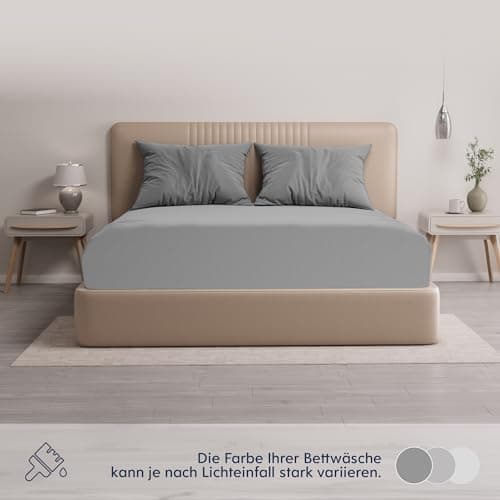 Dreamzie Topper-Spannbettlaken 180×200–200×200 cm – Jersey-Baumwolle 150 g/m², OEKO‑TEX STANDARD 100, extra niedrige Sei