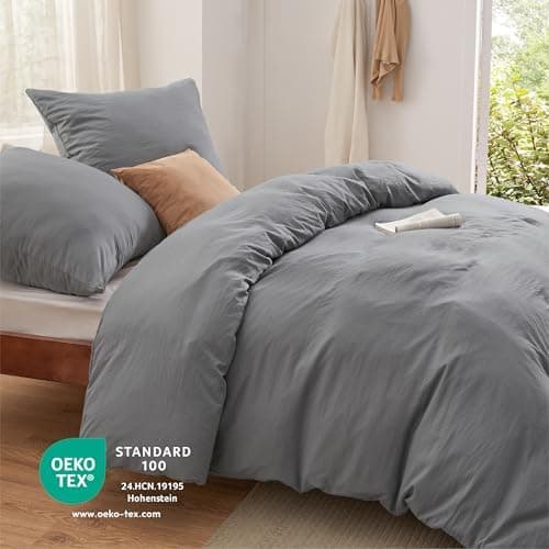 BEDSURE Bettwäsche 135x200 4‑teilig – Weiches Baumwoll‑Feeling Bettwäsche‑Set 135 x 200 cm, inkl. 2 Kissenbezüge 80x80,