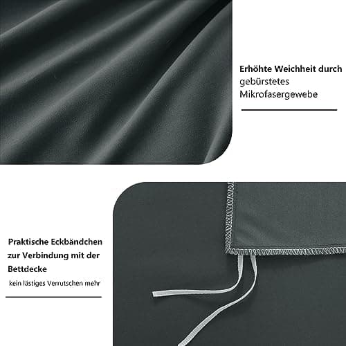 RUIKASI Bettwäsche-Set 4-teilig 135x200 Mikrofaser, 2x Bettbezug 135x200 + 2x Kissenbezug 80x80 cm, OEKO‑TEX, weich & bü