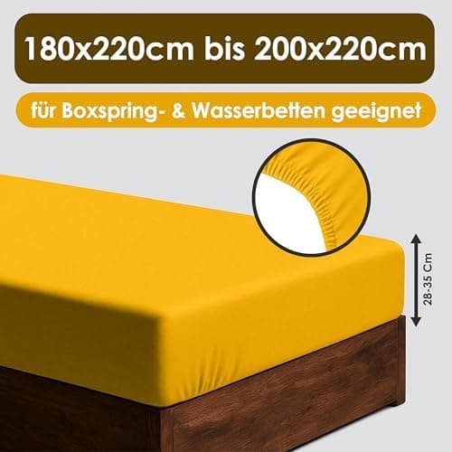 Jersey-Spannbettlaken / Spannbetttuch – 100% Baumwolle, 180x200–200x200 cm