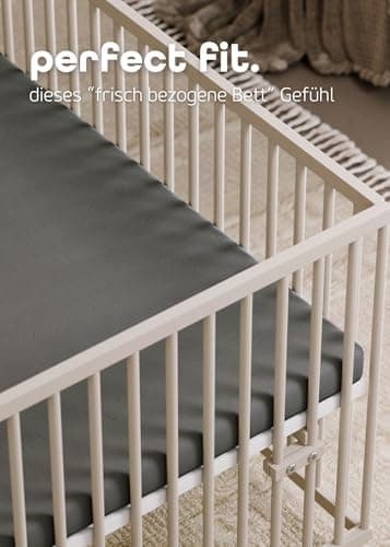 Sämann® Spannbettlaken Jersey 90x200 cm – Baumwolle, anthrazit