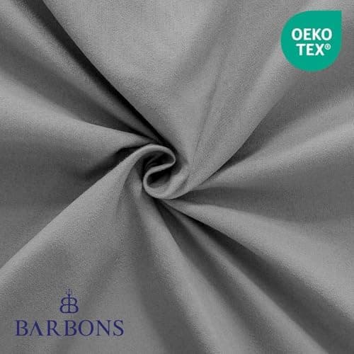 BARBONS Spannbettlaken 140x200 cm – 100% Baumwolle Jersey, für Boxspringbett & Matratzen bis 27 cm – Hellgrau