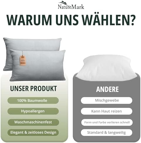 NatureMark Jersey Kissenbezüge – weich & atmungsaktiv, hautfreundlich – 40x40 cm, Anthrazit