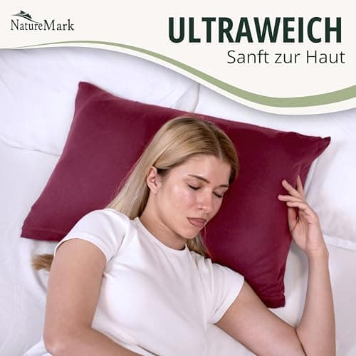 NatureMark Jersey Kissenbezüge – weich & atmungsaktiv, hautfreundlich – 40x40 cm, Anthrazit
