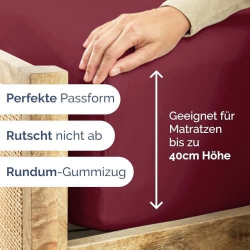 Spannbettlaken 180x200 cm – Extra tiefes Spannbetttuch bis 40 cm (16") – Weiche gebürstete Mikrofaser, knitterfrei & sch