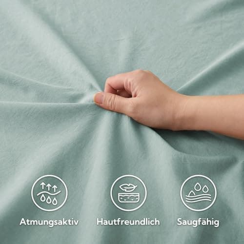 SOULFUL Spannbettlaken 120 x 200 cm (bis 25 cm Matratzenhöhe) – 100% gewaschene Baumwolle, atmungsaktiv & leinenartiger