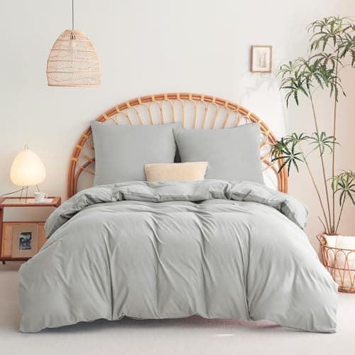 WAVVE Bettwäsche 135x200 – 4‑teiliges Mikrofaser‑Set Anthrazit (inkl. 2×80×80 cm Kissenbezüge) mit Reißverschluss, OEKO‑