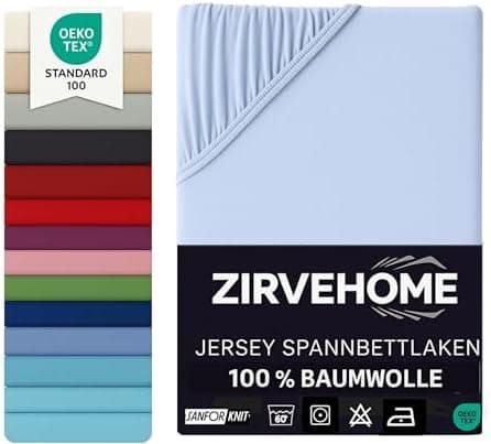 Spannbettlaken 120x200 cm – Jersey 100% Baumwolle – für Matratzen bis 25 cm Höhe