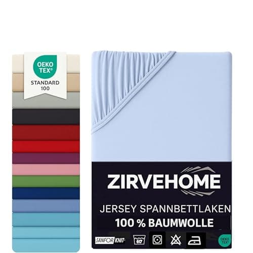 Spannbettlaken 120x200 cm – Jersey 100% Baumwolle – für Matratzen bis 25 cm Höhe
