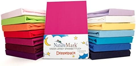 NatureMark Jersey-Spannbettlaken – 100% Baumwolle, 120 x 200 cm (Schoko Braun)