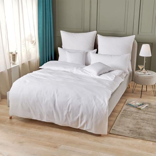 Traumschlaf Hotelbettwäsche – Mako-Satin (100% Baumwolle), 135×200 + 40×80 cm