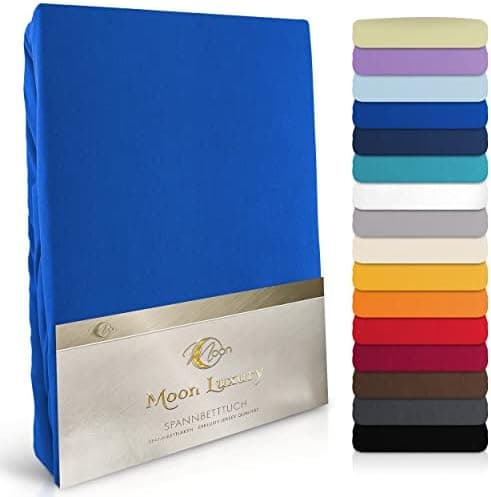 MOON-Luxury Spannbettlaken/Spannbetttuch Jersey-Stretch 230 g/m² OEKO-TEX – anthrazit, 90×200–100×220